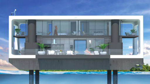 بيت عائم يعمل بالطاقة الشمسية.. ويتصدى للكوارث