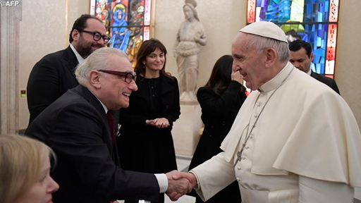 Pope meets film director Martin Scorsese in Vatican