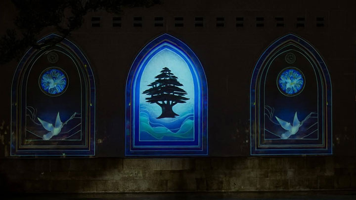 ما هي أبعاد العرض الضّوئيّ الّذي بثّه القصر الرّئاسيّ في استقبال البابا؟