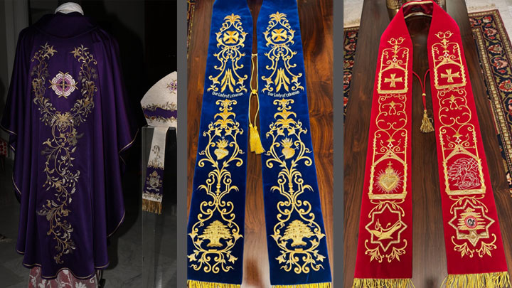 ألبسة ليتورجيّة بتصميم لبنانيّ سيرتديها البابا في عنّايا وحريصا وبيروت
