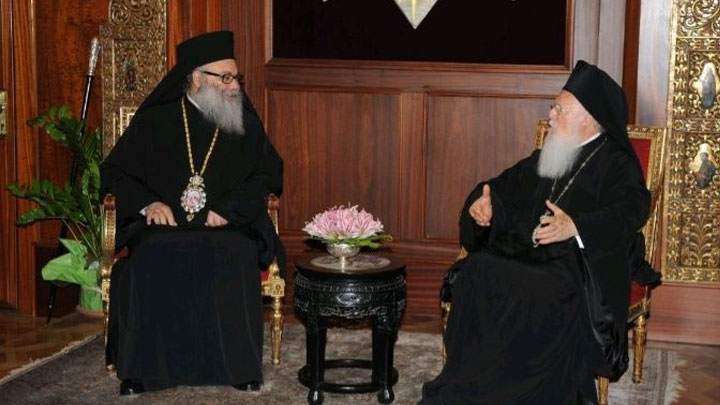 البطريرك المسكونيّ يتضامن مع البطريرك يوحنّا العاشر في ظلّ الحرب في الشّرق الأوسط